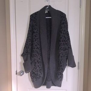 Black and grey cocoon cardigan